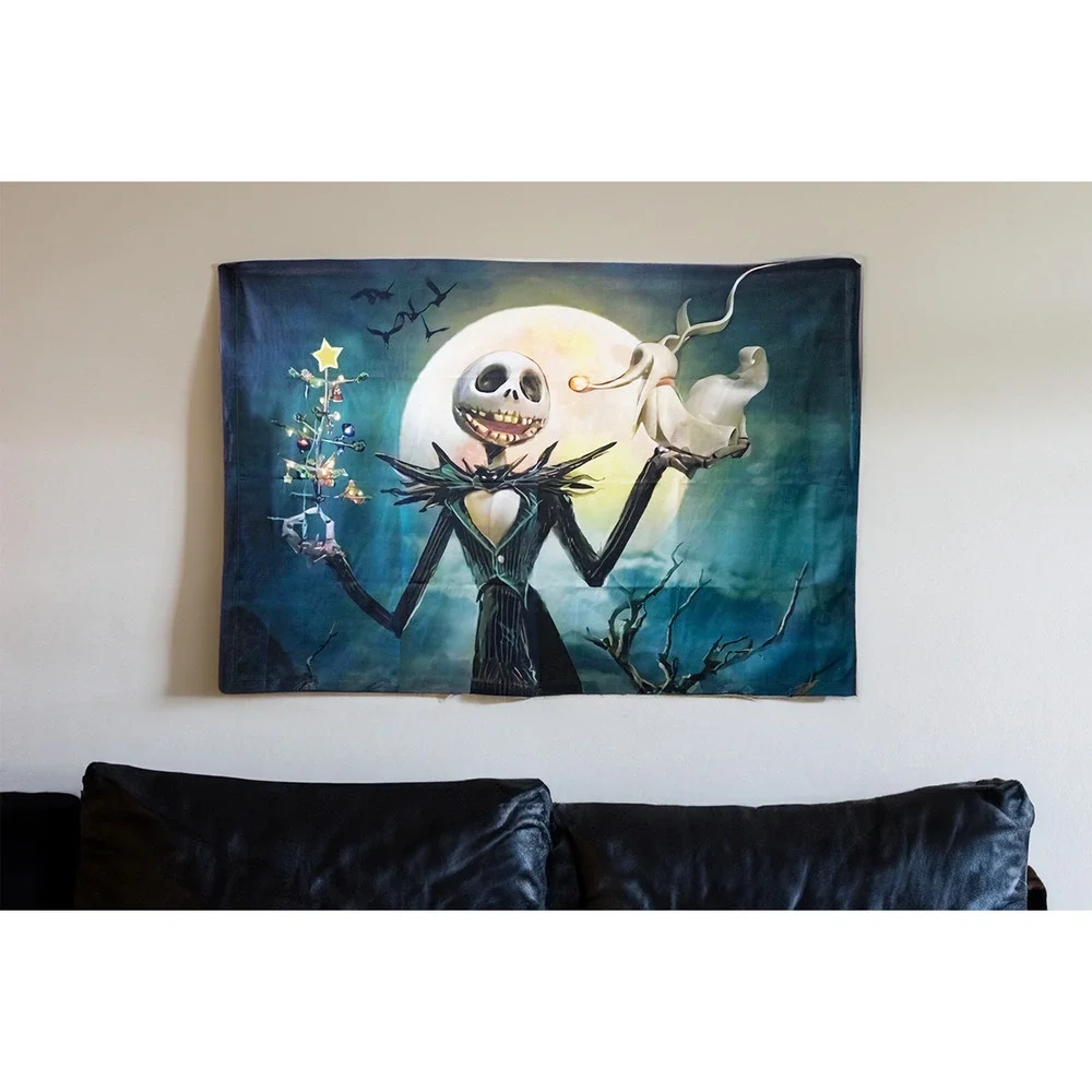 Nightmare Before Christmas Jack Skellington & Zero Tapestry Wall Art 40